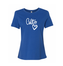 Load image into Gallery viewer, Hearts on Fire SS Tee by Bella+Canvas in Blue