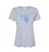 Load image into Gallery viewer, Hearts on Fire SS Tee by Bella+Canvas in Chambray Htr