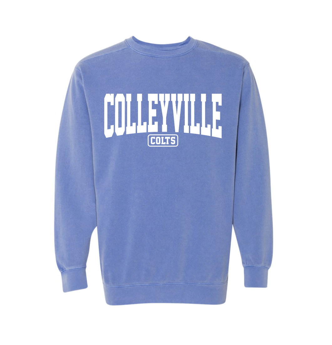 Colts Come Up Crew Sweatshirt by Comfort Colors in Washed Blue