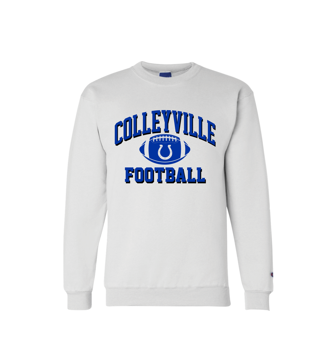 CMS Football Crewneck Sweatshirt by Champion in White