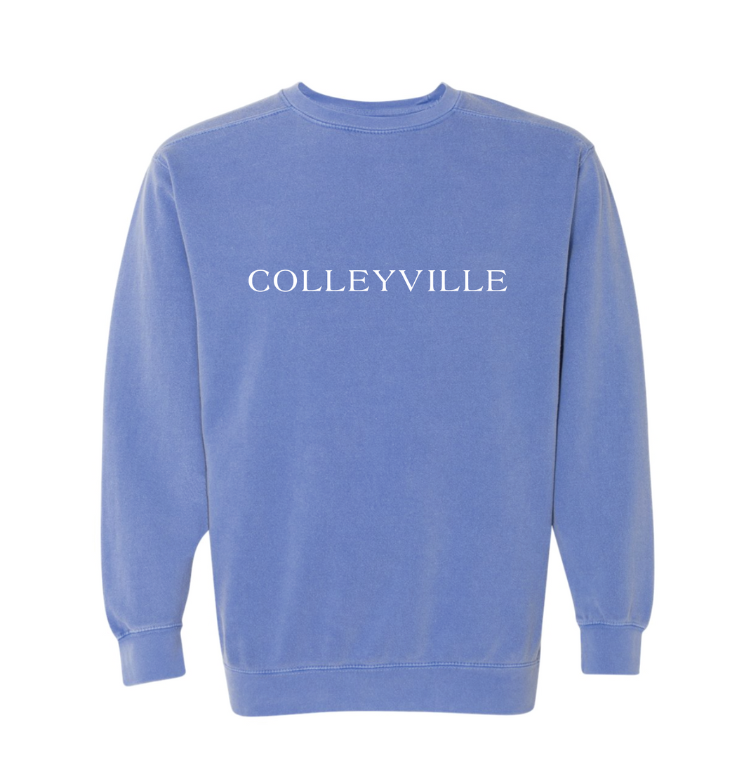 Colleyside Crew Sweatshirt by Comfort Colors in Washed Blue