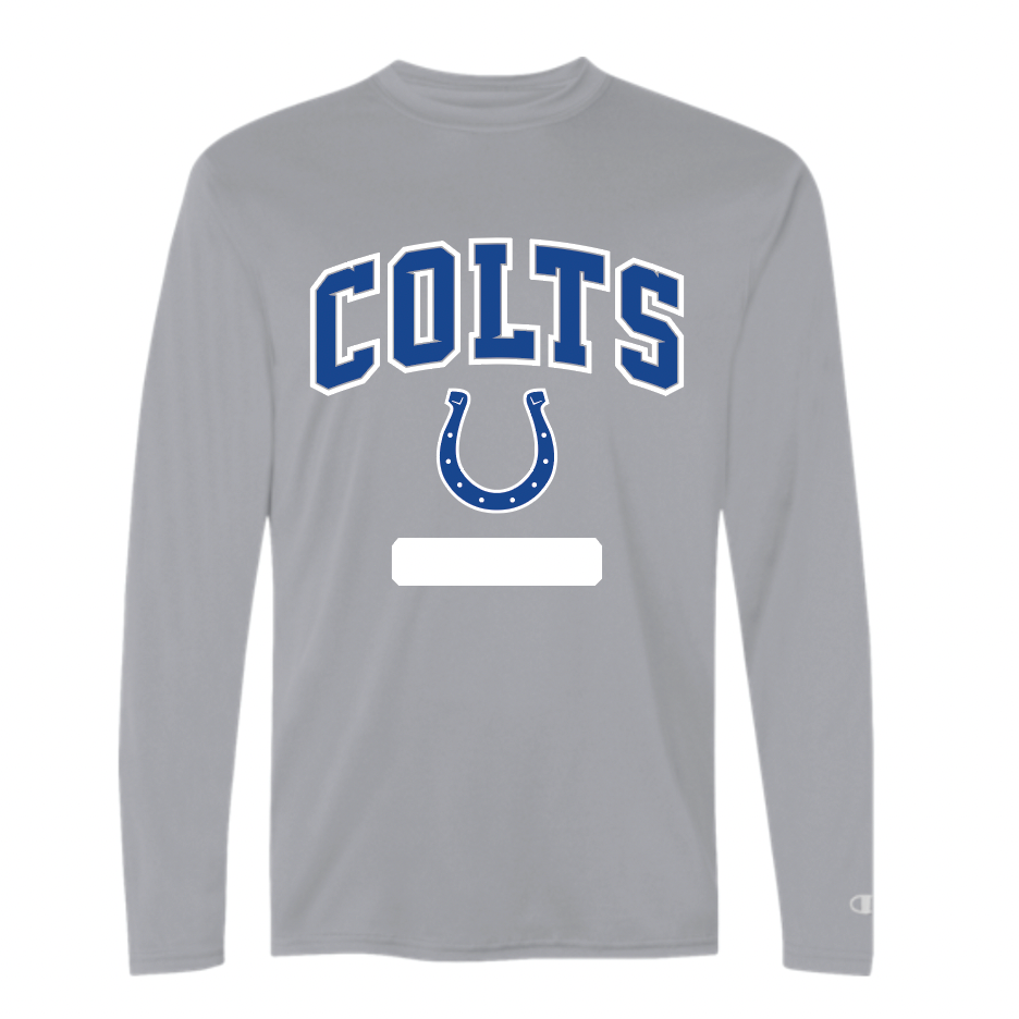 Colts Athletics LS DriFit Performance Tee in Steel Grey by Champion