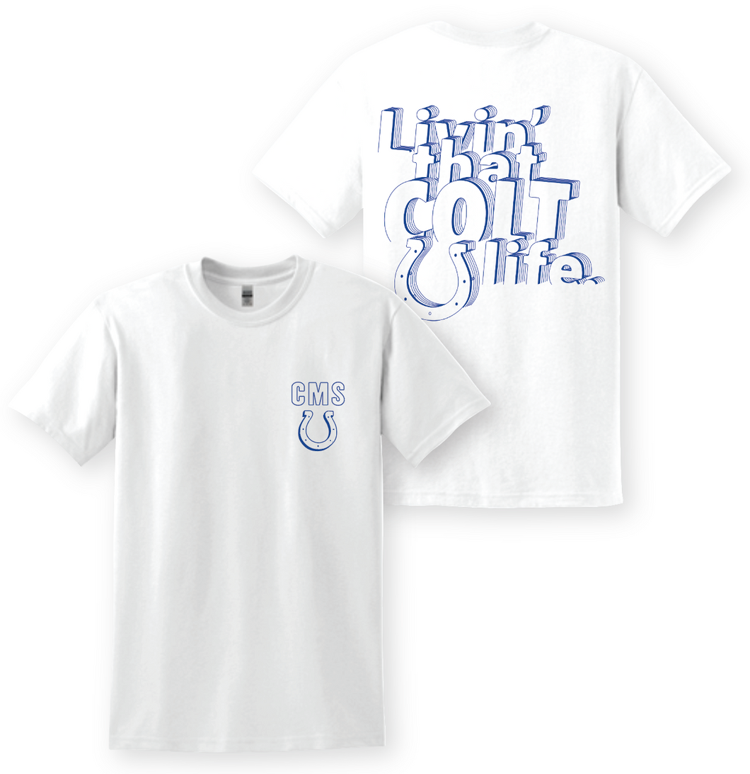 Livin' That Colt Life SS Tee in White