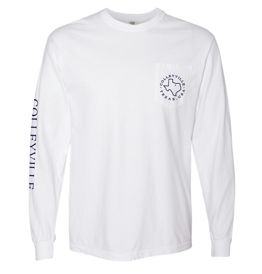Colleyside LS Pocket Tee in White