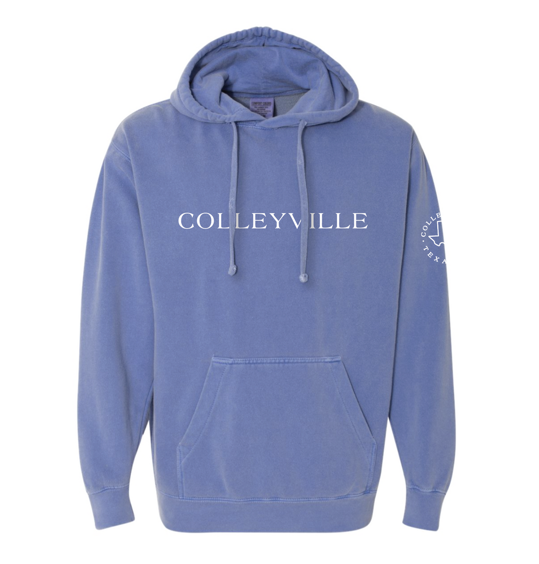 Colley-side PO Hoodie by Comfort Colors in Washed Blue