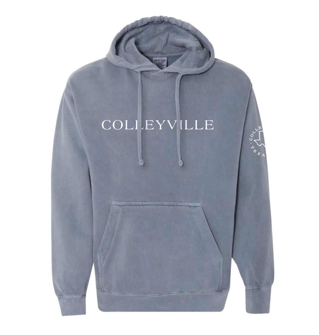 Colley-side PO Hoodie by Comfort Colors in Denim Fade