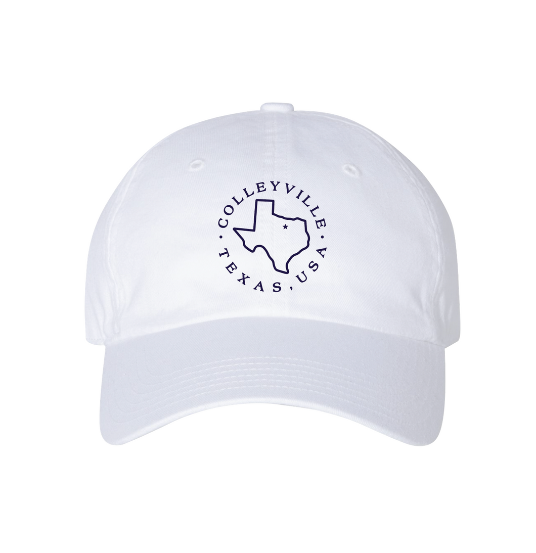 Colleyville Circle Dad Hat in White