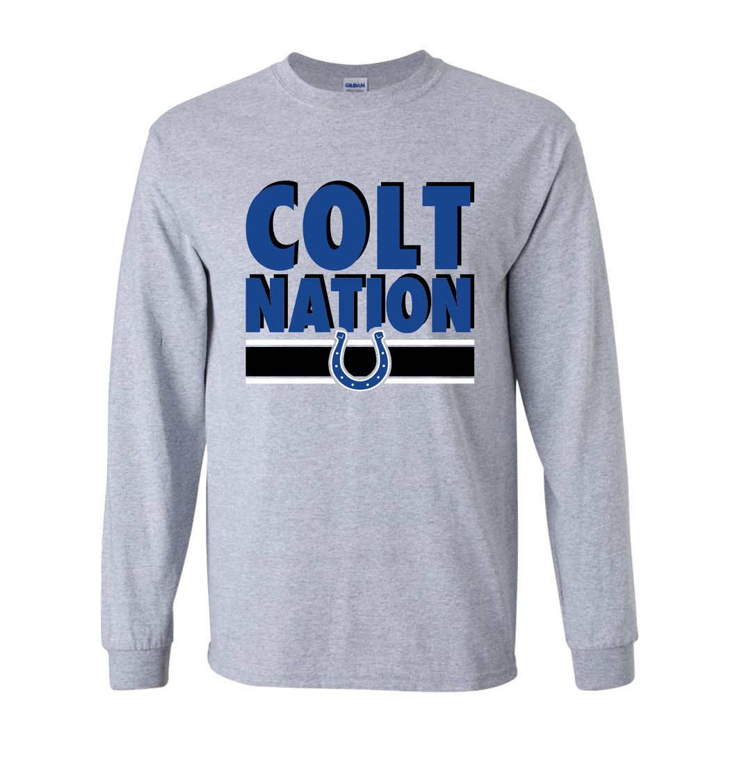 Colt Nation LS Tee in Grey Htr