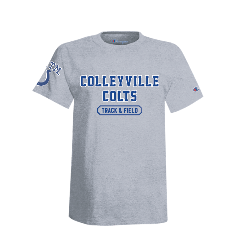 Colt Track & Field SS Tee by Champion in Grey Htr