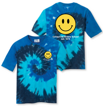 Load image into Gallery viewer, Happy Days Tie Dye SS Tee in Blue Swirl
