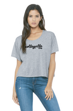 Load image into Gallery viewer, Scripted SS Flowy Tee by Bella+Canvas in Grey Htr
