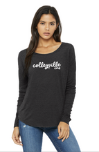 Load image into Gallery viewer, Scripted LS Slouchy Tee by Bella+Canvas in Dark Grey Htr
